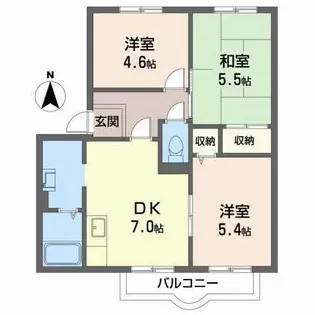 グランデージ【E201号室】の間取り