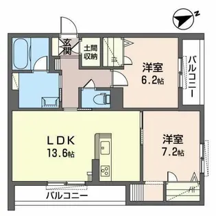 シャーメゾン セントレ大宮【0201号室】の間取り