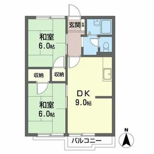 タウニィ紀ノ川【0202号室】の間取り