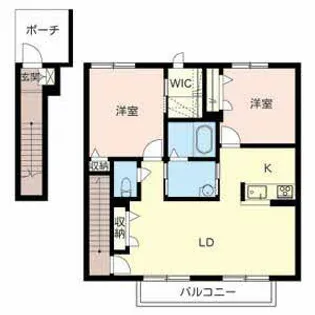 ヴィラーチェH&K【A202号室】の間取り
