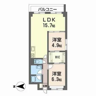 グランベール南高槻【0402号室】の間取り