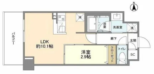 アヴェニール中崎【11階】の間取り