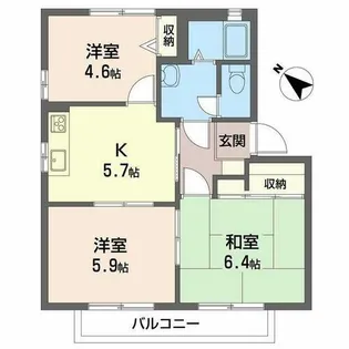 ラ・フォンテーヌ【C202号室】の間取り