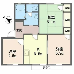 ファミールハイツ・フクダ【A102号室】の間取り