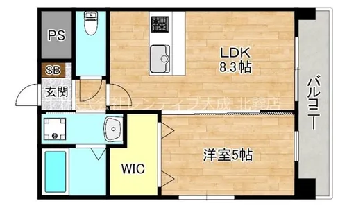 カウニス巽中【3階】の間取り