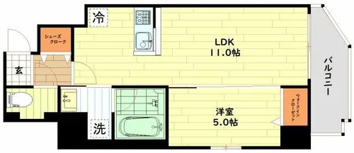 フェルザ福島【11階】の間取り