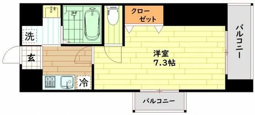 Uresidence京橋【7階】の間取り