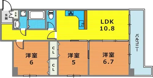 甲南サンシティ—三宮【10階】の間取り