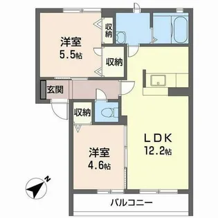シャーメゾンNUSHI【0202号室】の間取り