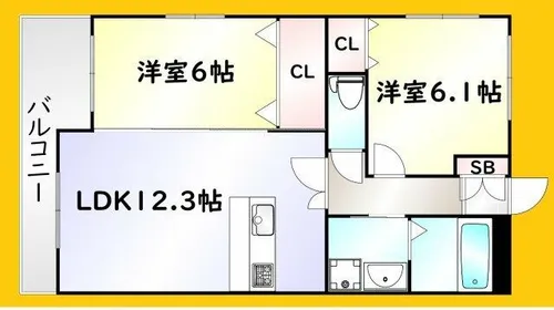 アップローズ貴船【4階】の間取り