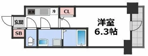 エスリード大阪NEXUS【2階】の間取り