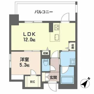 リビエナ グラン 新梅田【0808号室】の間取り