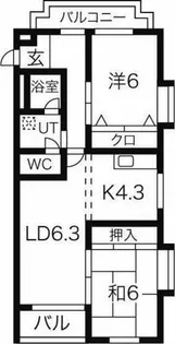 ベル・ハイツ清水【4階】の間取り