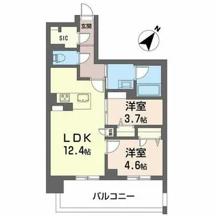 リビエナ グラン 新梅田【11階】の間取り