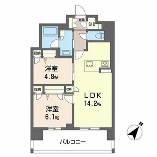 リビエナ グラン 新梅田【11階】の間取り
