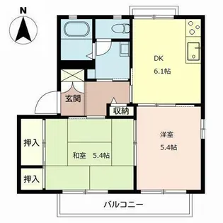 ハイツ ツェントリィシュ【D202号室】の間取り