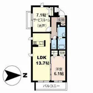 シャーメゾン リベルテ【0305号室】の間取り