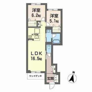 シャーメゾン コルノーリア【0103号室】の間取り