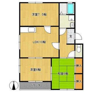 サンヒル上り戸【1階】の間取り