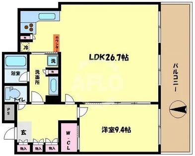 ザ なんばタワーレジデンスイン なんばパークス【42階】の間取り