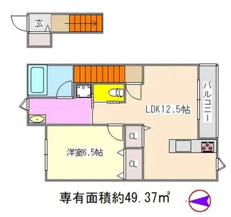 ルースプラトー【2階】の間取り