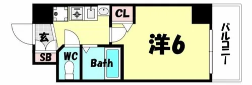 エステムコート神戸ハーバーランド前【4階】の間取り