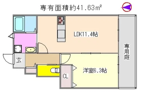 ルースプラトー【1階】の間取り