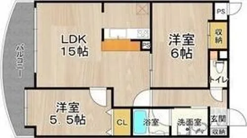 フェルザ住之江公園【5階】の間取り