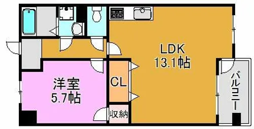 ウインズコート高井田【2階】の間取り