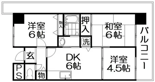 グランドヴィラ香里【5階】の間取り