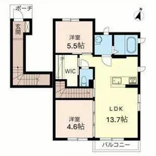 PineRoots 良福寺【A201号室】の間取り