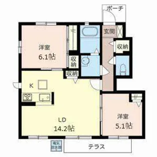 シーサイドビラV【0103号室】の間取り