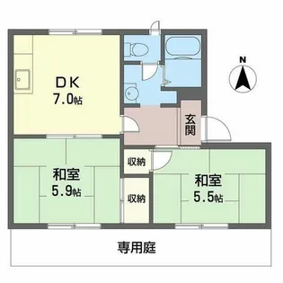 タウニィ英賀保【0101号室】の間取り