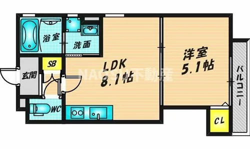 クリエオーレ吉田【102号室】の間取り