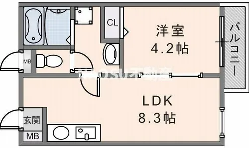 Dias東石切【106号室】の間取り