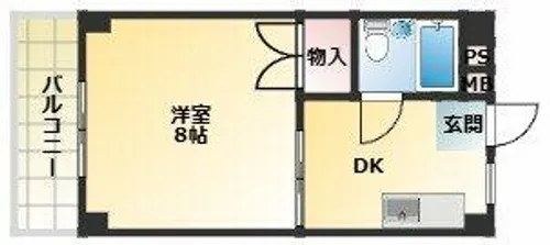 シャトー背戸口【2階】の間取り