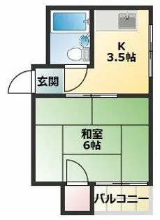 グレースハイツ城南【1階】の間取り