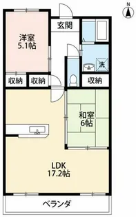 カーサベルジオーノ【201号室】の間取り