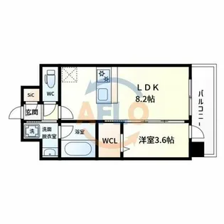 EC難波WESTーSIDEⅧエクシーナ【10階】の間取り