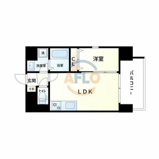 ALZA北堀江【8階】の間取り