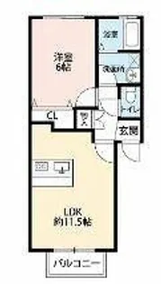 コーポラスメイプル【203号室】の間取り