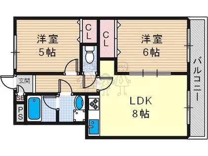 ファイブコート今川【4階】の間取り