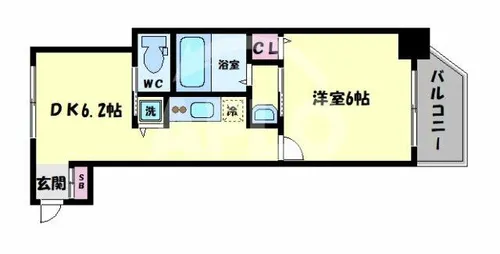 リフレス天王寺国分町【6階】の間取り