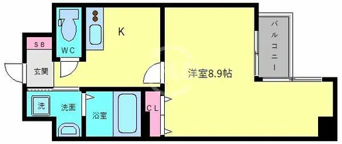 クレアート大手前グランアクシア【6階】の間取り