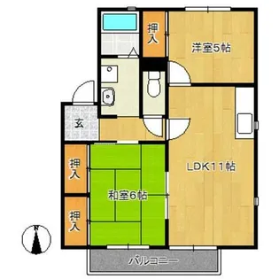 グリーンエステートB棟【2階】の間取り