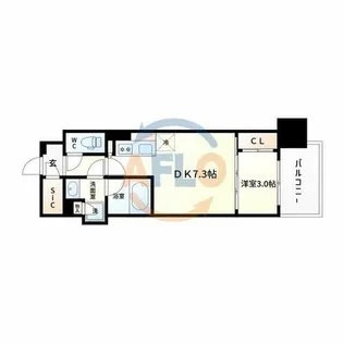 コンフォリア・リヴ本町WEST Q【14階】の間取り