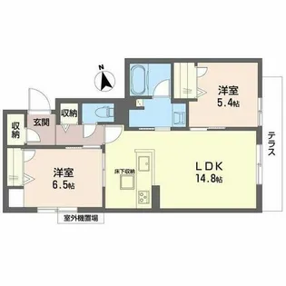 ラ カーサ 和【0102号室】の間取り