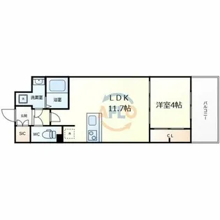 ミラージュパレス本町Depart【13階】の間取り