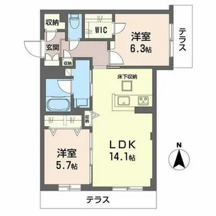 ベル スウィート【0105号室】の間取り