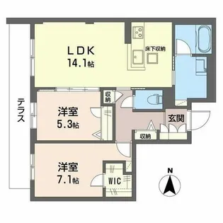 ベル スウィート【0102号室】の間取り